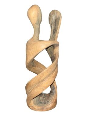 Hand Crafted Twisted Embrace Sculpture – Brown and Tan